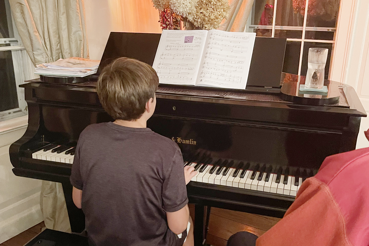 Luke playing piano